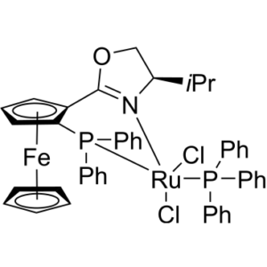 (R)-2-[(RP)-2-(Diphenylphosphino)derrocenyl]-4-isopropyl-2-oxazoline triphenylphosphine ruthenium(II) chloride complex