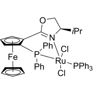 (+)-Dichloro[(4R)-4-(i-propyl)-2-{(R)-2-(diphenylphosphino)ferrocenyl}oxazoline](triphenylphosphine)ruthenium(II)
