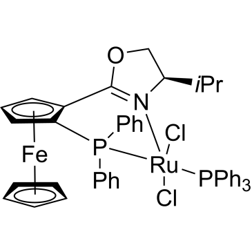 (+)-Dichloro[(4R)-4-(i-propyl)-2-{(R)-2-(diphenylphosphino)ferrocenyl}oxazoline](triphenylphosphine)ruthenium(II)