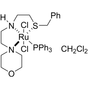 Dichloro[rel-[N(R)]-N-[2-[(R)-(phenylmethyl)thio-κS]ethyl]-4-morpholineethanamine-κNN4,κN4](triphenylphosphine)ruthenium(II), compd. with dichloromethane