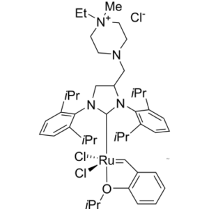 (1,3-Bis(2,6-diisopropylphenyl)-4-((4-ethyl-4-methylpiperzain-1-ium-1-yl)methyl)imidazolidin-2-ylidene)(2-isopropoxybenzylidene)ruthenium(II)dichloride chloride dihydrate
