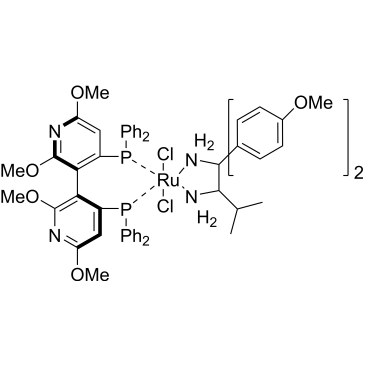 [(3S)-4,4′-Bis(diphenylphosphino-κP)-2,2′,6,6′-tetramethoxy-3,3′-bipyridine][(2S)-1,1-bis(4-methoxyphenyl)-3-methyl-1,2-butanediamine-κN1,κN2]dichlororuthenium