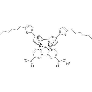 Cis-bis(isothiocyanato)(2,2′-bipyridyl-4,4′-dicarboxylato)(4,4′-bis(5-hexylthiophen-2-yl)-2,2′-bipyridyl)ruthenium(II)
