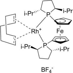 Rhodium(1+), [1,1′-bis[(2R,5R)-2,5-bis(1-methylethyl)-1-phospholanyl-κP]ferrocene][(1,2,5,6-η)-1,5-cyclooctadiene]-, tetrafluoroborate(1-) 1:1