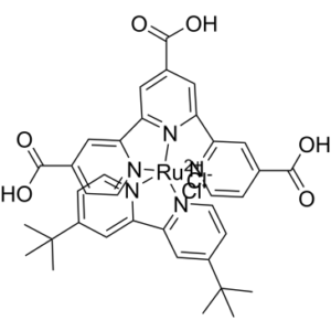 Chloro(4-4′-bis(tert.-butyl)-2,2′-bipyridine)(4,4′,4”-tricarboxy-2,2′,2”-terpyridine)ruthenium(1+) hydrochloride
